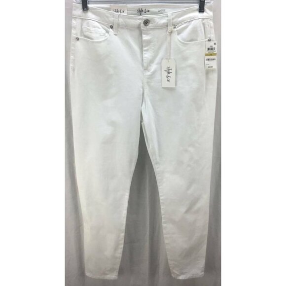 Style & Company Jeans 14 White Skinny High Rise - Picture 1 of 5